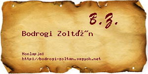 Bodrogi Zoltán névjegykártya