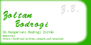 zoltan bodrogi business card